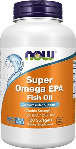 NOW Supplements, Super Omega EPA, 360 EPA / 240 DHA, Molecularly Distilled, Cardiovascular Support*, 120 Softgels in Saudi Arabia