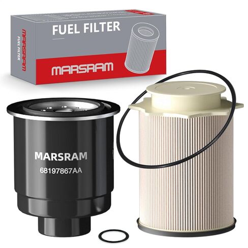 Marsram Fuel Filter Water Separator Set Fits for 2013 2014 2015 2016 2017 2018 Dodge Ram 2500 3500 4500 5500 6.7L Cummins Diesel Turbo Engines, Replace 68197867AA, 68157291AA, 68065608AA in Saudi Arabia