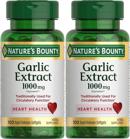 Nature's Bounty Garlic Extract 1000 mg Softgels 100 ea (Pack of 2) in Saudi Arabia