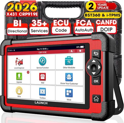 لونش ماسح ضوئي X431 CRP919E ايليت OBD2، اداة مسح ثنائية الاتجاه 2023 كانفد، خدمة +31، ترميز وحدة التحكم المركزية، تشخيص كامل الانظمة، التصديق التلقائي FCA، برمجة المفاتيح، اعادة تدوير الكرنك، تحديث in Saudi Arabia
