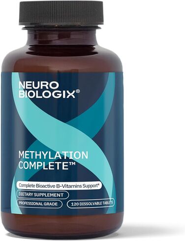 Neurobiologix Methylation Complete™ 120 قرص تحت اللسان مع B12 النشط بيولوجيًا، وحمض الفوليك الميثيل مع نكهة الفاكهة الخفيفة للتركيز، والطفرات الجينية MTHFR وMTRR، نباتي وخالي من الغلوتين in Kuwait