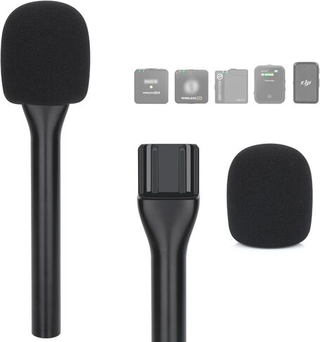 Mic Holder for DJI Interview Go Handheld Wireless Microphone Stand for DJI Mini/2, Microphone Adaptor with Mic Cover Foam Compatible for Rode Wireless Go and DJI Mini /2 in Saudi Arabia
