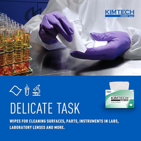 Kimberly-Clark PROFESSIONAL Kimwipes Delicate Task مساحات Kimtech Science (34155)، بيضاء، طبقة واحدة، 60 صندوقًا منبثقًا / علبة، 286 ورقة / صندوق، 16800 ورقة / علبة in Saudi Arabia
