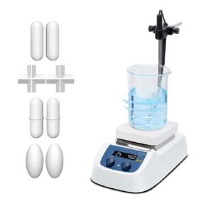 ONiLAB 280℃ 5 inch LED Digital Hotplate Magnetic Stirrer with Ceramic Coated Stainless Steel Work Plate, 200-1500rpm,110V,Temp Probe Sensor and 9PCS Stirring Bars Included in Kuwait