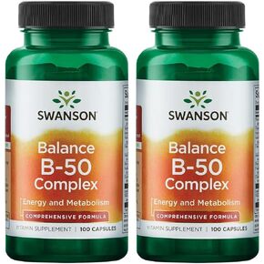 Swanson B-50 B-Complex Vitamins Energy Cardio Stress Metabolism Support 100 Capsules (Caps) in Saudi Arabia