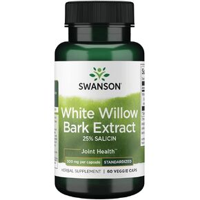 Swanson Maximum Strength White Willow Bark Extract-Promotes Joint Support & Muscle Relief-Standardized to 25% Salicin-Natural Supplement with No Stomach Irritation (60 Veggie Caps, 500mg Each) in Kuwait