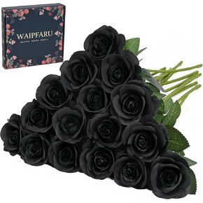 Waipfaru 16 Pcs Memorial Day Flowers for Cemetery Grave, Red White and Blue Flowers, Fake Roses Artificial Flowers 4th of July Independence Day Patriotic Decor in Kuwait
