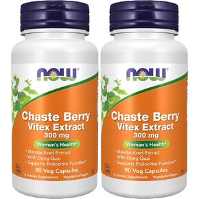 NOW Supplements, Chaste Berry Vitex Extract 300 mg with Dong Quai, Women's Health*, 90 Veg Capsules in Saudi Arabia