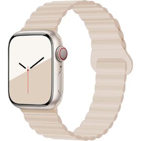 عصابات حلقة مغناطيسية من السيليكون يمكن ارتداؤها على الوجهين، متوافقة مع Apple Watch Series 8 7 SE 6 5 4 3 2 1 Ultra، سوار ساعة رياضي متوافق مع سوار ساعة Apple 38 مم 40 مم 41 مم 42 مم 44 مم 45 مم 49 مم in Kuwait