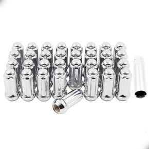 Wheel Accessories Parts 32 Pcs 14mm 2.00 14x2.00 Thread Bulge Acorn 1.90" Long Lug Nuts Chrome 3/4" 19mm Hex Fits Ford Excursion 1999-04 F250 F350 in Saudi Arabia