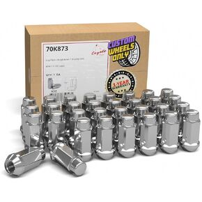Wheel Accessories Parts 32 Pcs 14mm 2.00 14x2.00 Thread Bulge Acorn 1.90" Long Lug Nuts Chrome 3/4" 19mm Hex Fits Ford Excursion 1999-04 F250 F350 in Kuwait
