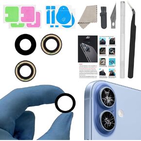 Rear Camera Lens Covers Replacement for iPhone 15 Pro & 15Pro Max, GVKVGIH Back Camera Len Glass Replacement with Double-Sided Adhesive & Repair Tool Kit (15pro/15 pro max) in Kuwait