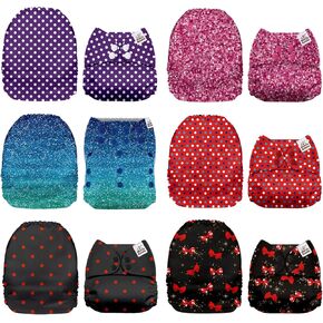 Mama Koala 6 Pack Reusable Cloth Diapers for Babies Girls Newborn, One-Size Adjustable Baby Diaper, Durable Stitching, Back Opening for Inserts, Breathable Awj Lining, Leak Prevention-Lovely Pink in Kuwait