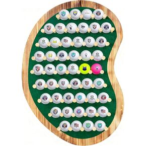40 Golf Ball Collection Display Rack Cabinet Holder Case Wall Mount - Golf Gifts for The Golf Enthusiast - Golf Display Box Unique Putting Green Shape - Brown in Kuwait