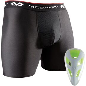 McDavid 9255 Youth Boxer Short with Flex Cup, Black, Large in Saudi Arabia