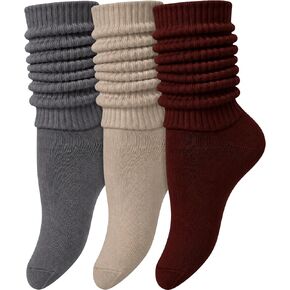 Winterlace 3 Pairs Slouch Socks for Women, Soft Extra Long Scrunch Knee High Sock, Bulk Pack in Kuwait