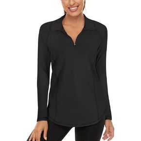 LURANEE Womens UPF 50+ Long Sleeve 1/4 Zip Pullover Athletic Hiking Running Workout Tops in Saudi Arabia