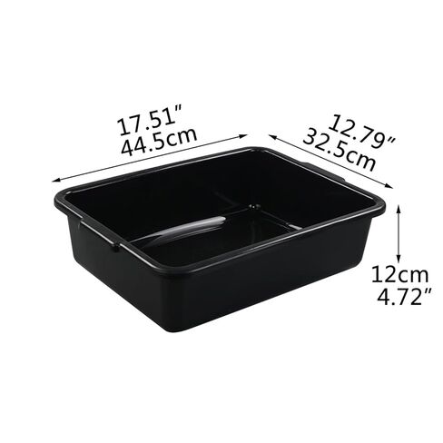 4 Packs Plastic Bus Boxes/Dish Bus Tubs, 13 L Black Commercial Bus Boxes in Saudi Arabia