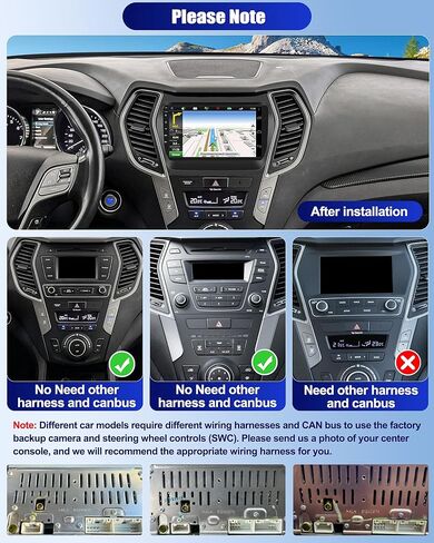 ستيريو سيارة CamECHO لسيارة Hyundai Santa Fe IX45 2013-2018 راديو، ستيريو سيارة GPS للملاحة DSP بلوتوث USB SWC Android وiOS وحدة رأس الوسائط المتعددة 1G+16G + كاميرا احتياطية in Kuwait
