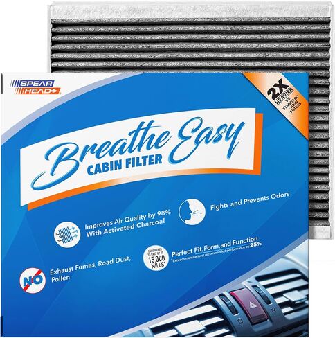 Spearhead Odor Defense Breathe Easy Cabin Filter, Fits Like OEM, Up to 25% Longer Lasting w/Activated Carbon (BE-182) in Kuwait