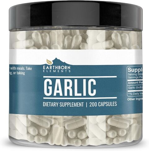 Earthborn Elements Garlic 200 Capsules, Pure & Undiluted, No Additives in Saudi Arabia