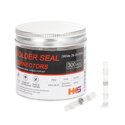 HKS 800 قطعة من موصلات أسلاك اللحام - أحمر 22-18 AWG - موصلات مؤخرة اللحام المنكمشة بالحرارة - معلب - تجعيد القوارب البحرية للسيارات - مقاوم للماء ومعزول in Kuwait