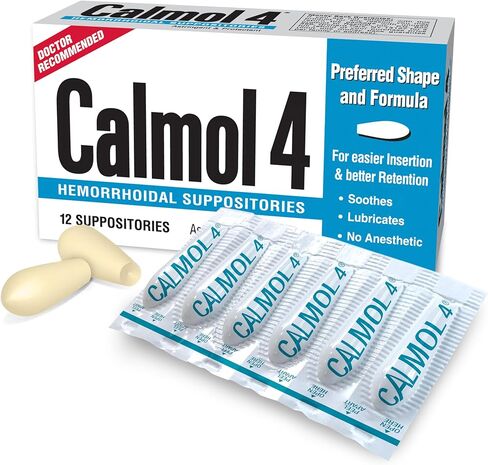 Calmo 4 Hemorrhoidal Suppositories with Soothing Natural Ingredients, 24 Count in Saudi Arabia