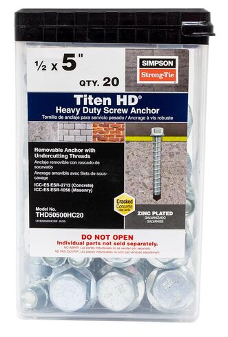سيمبسون ربطة عنق قوية THD50500H - مرساة لولبية خرسانية Titen HD (زنك) 1/2 بوصة × 5 بوصة 20 قيراط in Kuwait