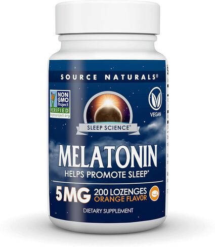 Source Naturals Melatonin, Dietary Supplement That Supports Sleep* 5 mg - 200 Orange Flavored Lozenges in Saudi Arabia