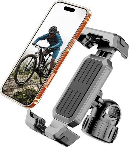 Marspeeder Bike Motorcycle Phone Mount, Super Stable Bike Motorcycle Phone Holder with Security Lock, Bicycle Phone Mount with Soft Cushion & Adjustable Metal Clip Compatible with 4.7''-6.8'' Phone in Saudi Arabia