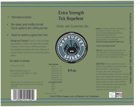 Nantucket Spider Extra Strength Tick Repellent Spray - 2 fl oz, Pack of 3 | DEET Free, Natural Tick Repellent for Humans | Made with Organic Essential Oils | in Saudi Arabia
