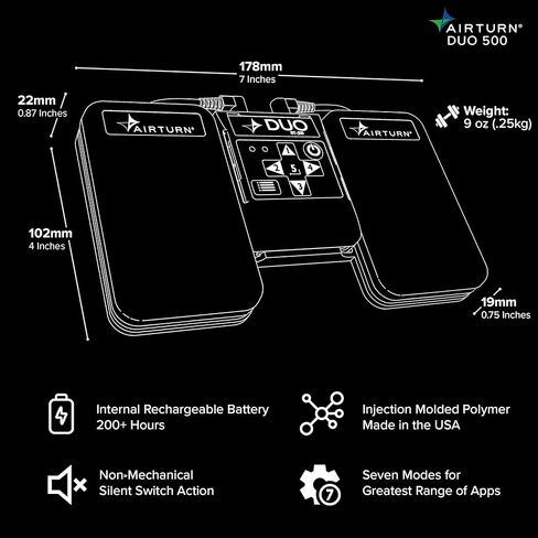 AirTurn DUO500 وحدة تحكم في تطبيق البث المباشر بدواسة بلوتوث صامتة من AirTurn DUO500 in Saudi Arabia