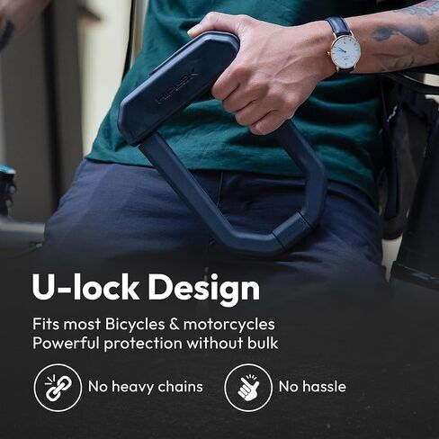 Hiplok D1000 للجنسين U-Lock منطقة إغلاق سوداء بالكامل 15.5 سم × 9.2 سم in Saudi Arabia