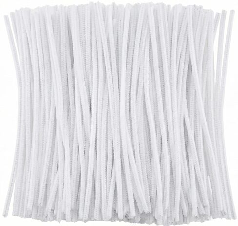 White Pipe Cleaners Crafts (100 Pack) Chenille Stems for DIY Art Decorations Creative (6 mm x 12 Inch) in Saudi Arabia