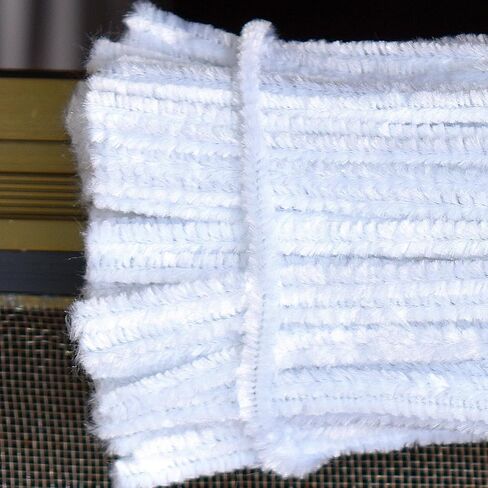 White Pipe Cleaners Crafts (100 Pack) Chenille Stems for DIY Art Decorations Creative (6 mm x 12 Inch) in Saudi Arabia