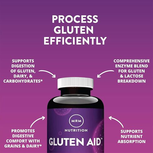 MRM Nutrition Gluten-Aid™ | إنزيمات هاضمة | هضم الغلوتين + الألبان | بيوكور DPP-IV® | خالي من الغلوتين | 60 حصة in Saudi Arabia