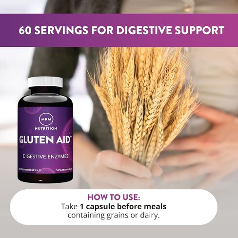 MRM Nutrition Gluten-Aid™ | إنزيمات هاضمة | هضم الغلوتين + الألبان | بيوكور DPP-IV® | خالي من الغلوتين | 60 حصة in Saudi Arabia