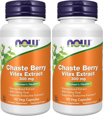 NOW Supplements, Chaste Berry Vitex Extract 300 mg with Dong Quai, Women's Health*, 90 Veg Capsules in Saudi Arabia