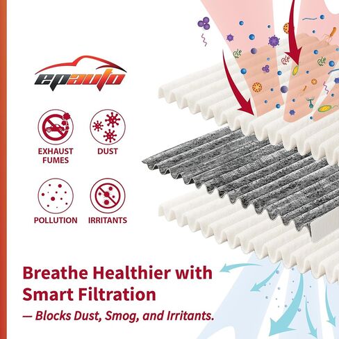 EPAuto CP743 (CF10743) Replacement for Chrysler/Dodge/Infiniti/Nissan/Volkswagen Premium Cabin Air Filter includes Activated Carbon in Saudi Arabia
