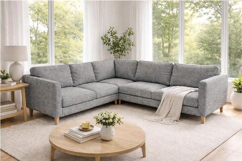 Polyester Flax Karlstad Corner Sofa Cover (2+3/3+2) Replacement, is Custom Made for IKEA Karlstad Sectional Slipcover Replacement (Polyester Flax) in Saudi Arabia