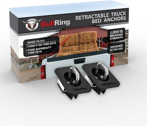 مرساة ربط سرير الشاحنة القابلة للسحب من Bull Ring Ford Flush Fit (خلفي فقط) لـ '98-'14 Ford F150، 98-'16 Ford Super Duty (زوجان) in Kuwait