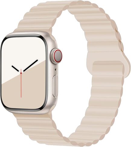عصابات حلقة مغناطيسية من السيليكون يمكن ارتداؤها على الوجهين، متوافقة مع Apple Watch Series 8 7 SE 6 5 4 3 2 1 Ultra، سوار ساعة رياضي متوافق مع سوار ساعة Apple 38 مم 40 مم 41 مم 42 مم 44 مم 45 مم 49 مم in Kuwait
