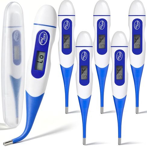 TrelaCo 20 Pcs Thermometer for Adults Digital Oral Thermometer for Fever Basal Body Fast Reading Flexible Tip for Underarm Rectal Mouth Temperature Measurement in Saudi Arabia