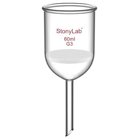 قمع تصفية بوخنر من زجاج البوروسيليكات من StonyLab مع مادة التزجيج الناعمة (G3)، القطر الداخلي 76 مم، عمق 80 مم (250 مل) in Saudi Arabia