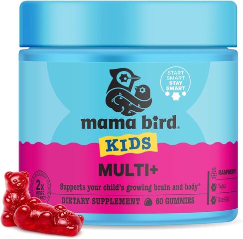 Best Nest Wellness Daily Bird Gummies Multivitamin, Methylfolate (Folic Acid), Methylcobalamin, Natural Whole Food Vitamins, 2 Gummy per Serving, Raspberry Flavor, 60 Ct in Saudi Arabia