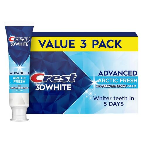 Crest 3D White Advanced Teeth Whitening Toothpaste, Arctic Fresh, 3.3 oz, Pack of 3 in Saudi Arabia