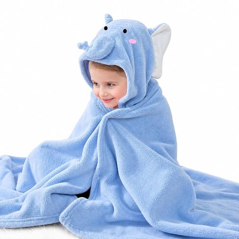 ROMASA Toddler Hooded Bath Towel Ultra Soft Towel Highly Absorbent Bathrobe Blanket for Boys Girls- 27.5" x 55" (Blue Koala) in Kuwait