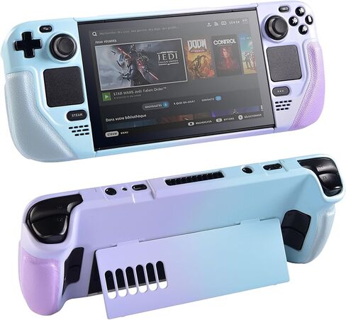 UYIYE Kickstand Case for Steam Deck OLED - Soft Leather Handle Protective, Anti-Slip Shockproof Heat Dissipation and Reliable Accessory with Stand Function Anti-Scratch,Lightweight Design Gradient in Saudi Arabia