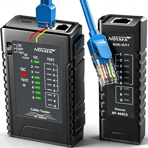 NF-468CS Network Cable Tester - Ethernet Tester, Cable Mapper with Continuity Test, Suitable for RJ45/RJ11/RJ12/POE/CAT3/CAT5/CAT5E/CAT6/CAT6A, UTP/STP, LAN and Telephone Line Testing Tool in Saudi Arabia