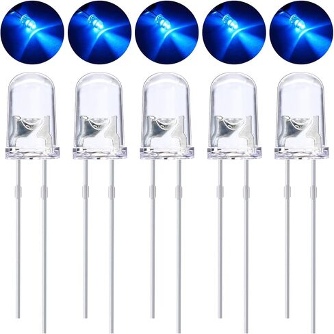 100 Pieces Clear LED Light Emitting Diodes Bulb LED Lamp, 5 mm (Multicolor) in Saudi Arabia
